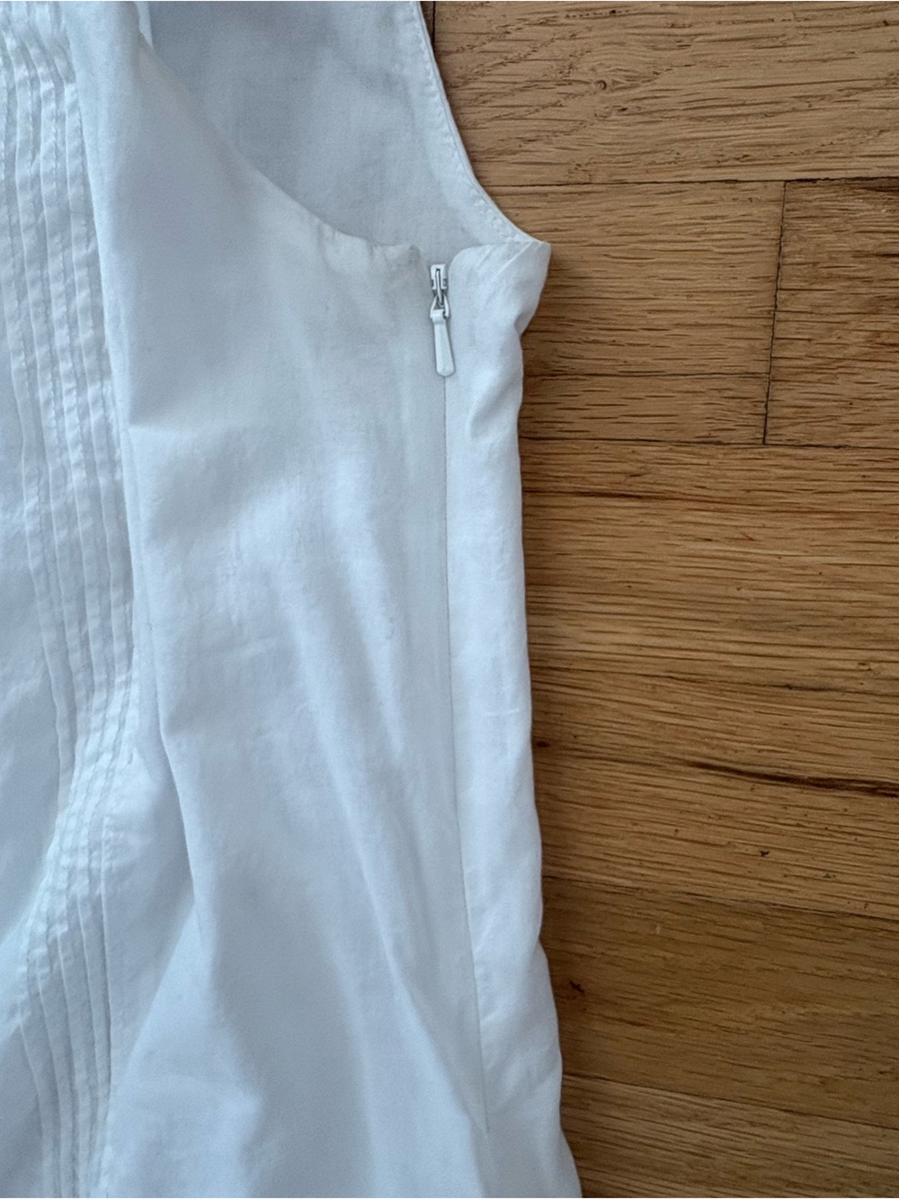 Lands' End White Pintuck Dress 100% Cotton Size 8 Pockets - Picture 5 of 8